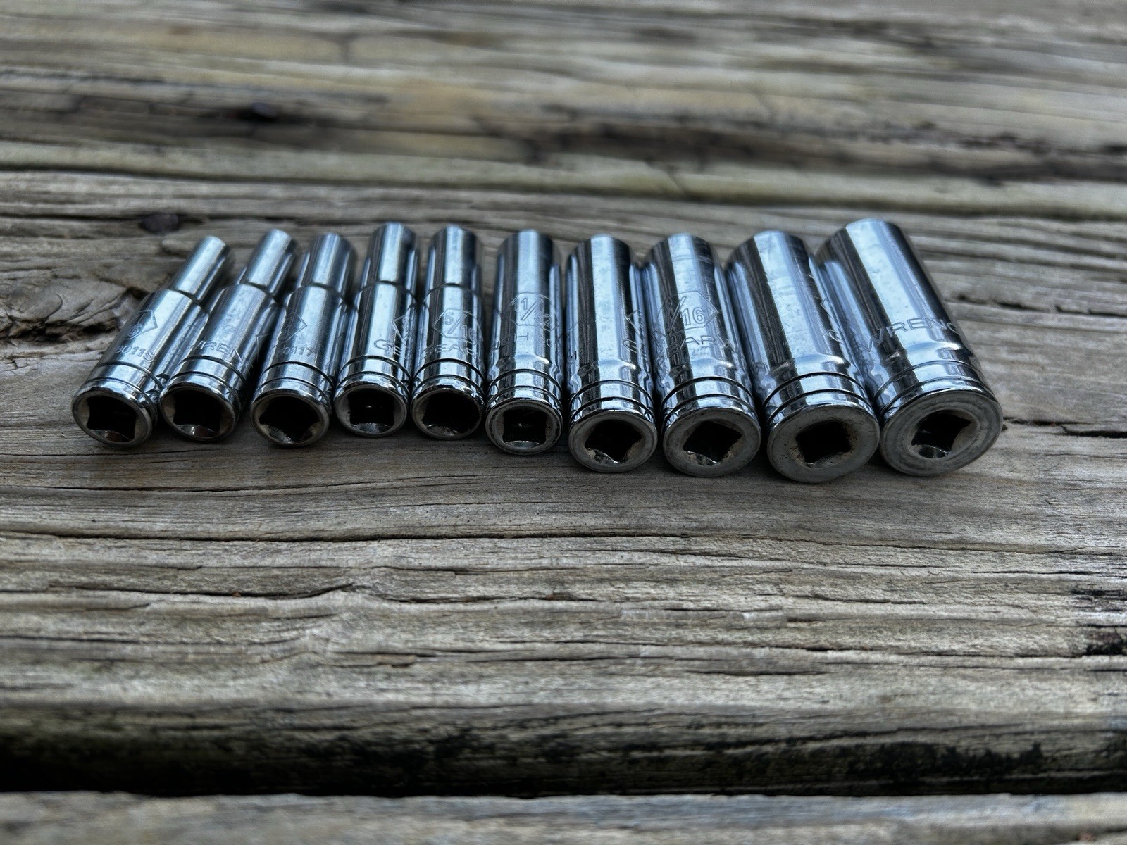 10-Piece SAE Deep Socket Set,1/4 Drive,6PT 3/16-9/16 with 1/4 Socket Driver
