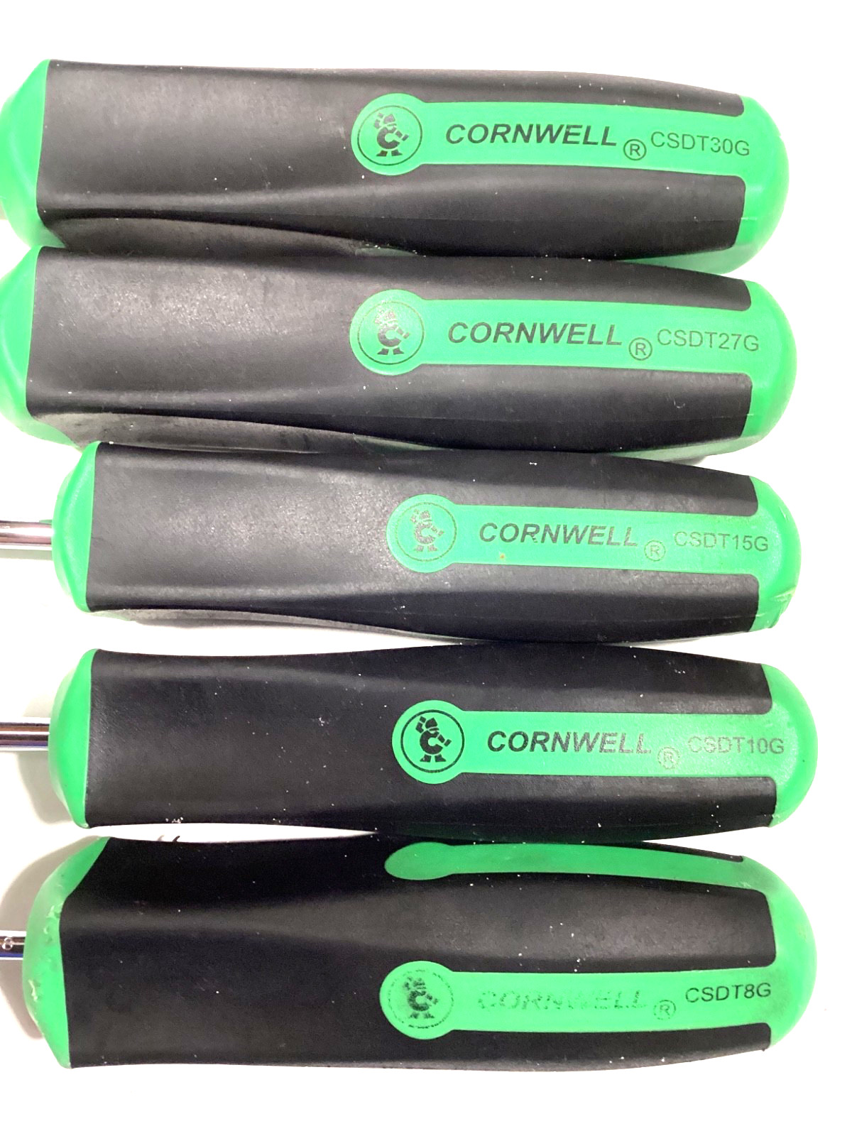 Cornwell Tools 5 Piece GREEN Handle Torx Screwdriver Set T8 To T30 NICE
