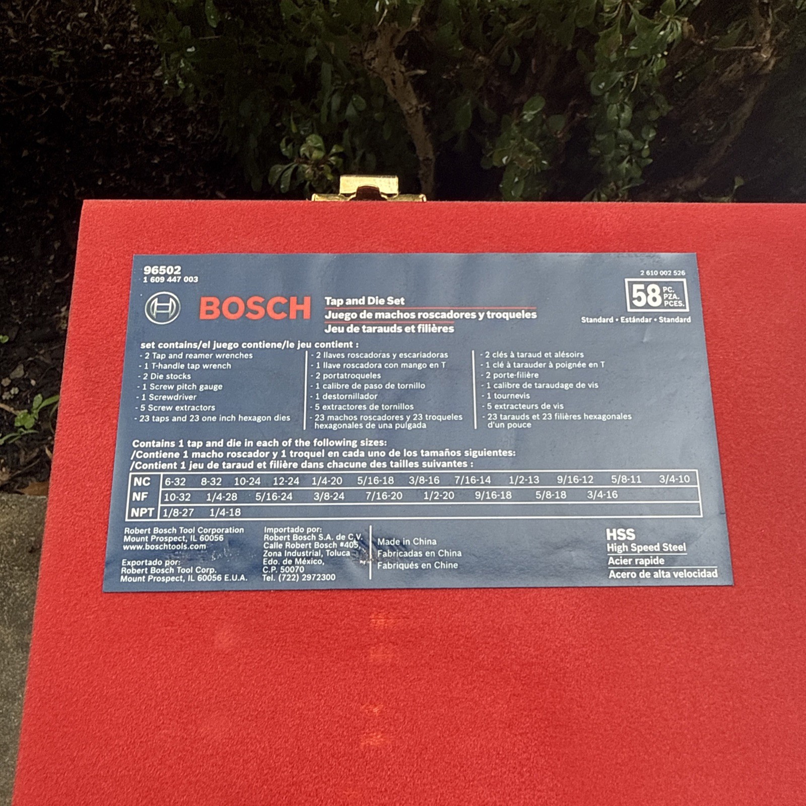 Bosch 96502 HSS High Speed Steel 58-Piece Tap & Die Set (COMPLETE)