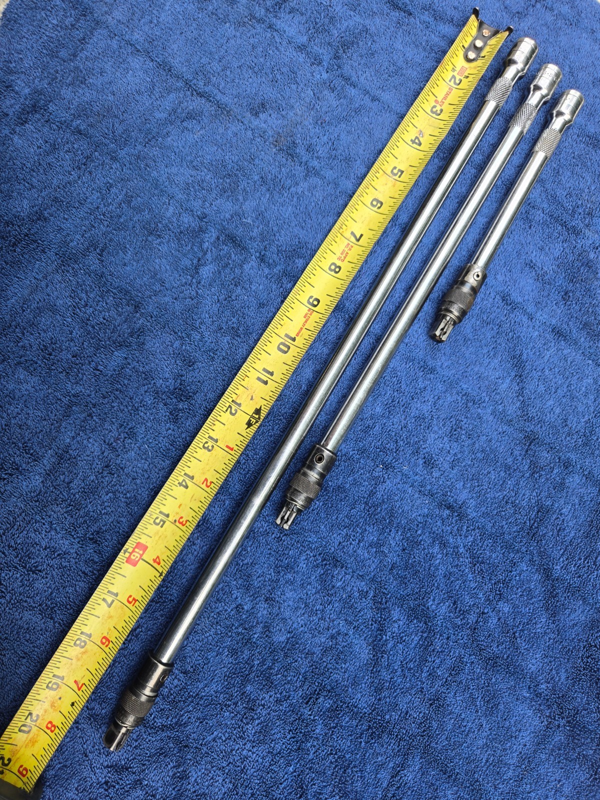 S-K Tools 3pc Locking Ratchet Extensions 3/8″ Drive 18″, 12″, 7.5″ Used