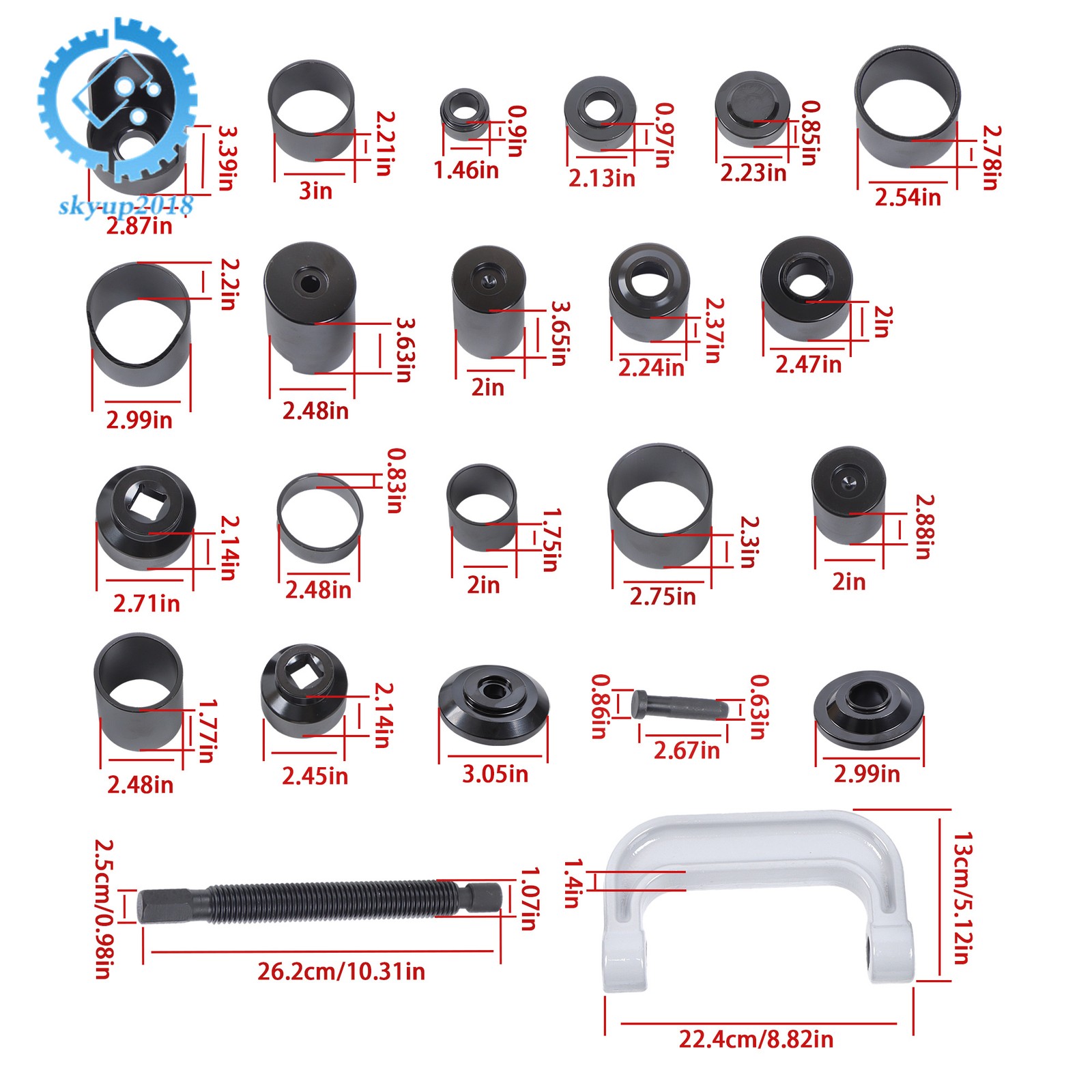 23PCS Master Ball Joint C-Press Kits Upper and Lower Ball Joint Removal Tool Set