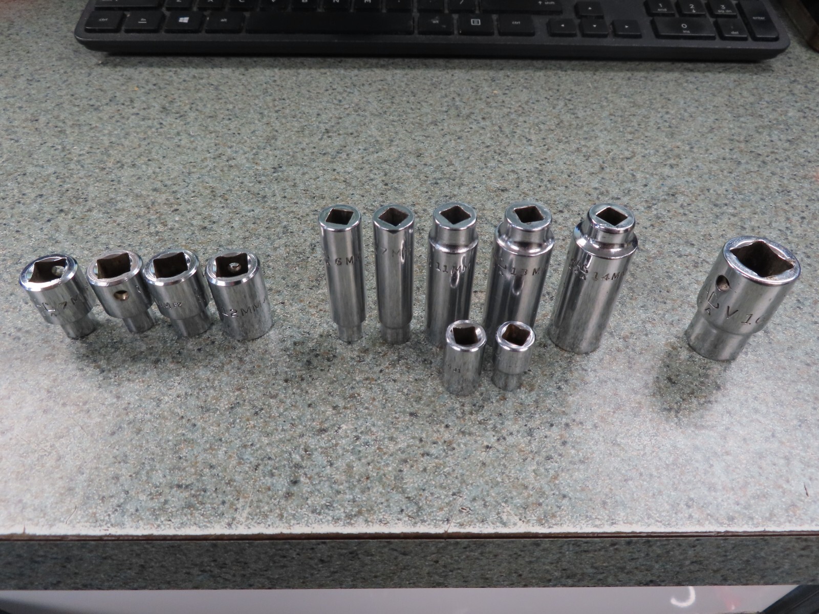 MAC Tools USA 12pc Chrome Socket Lot See Pictures