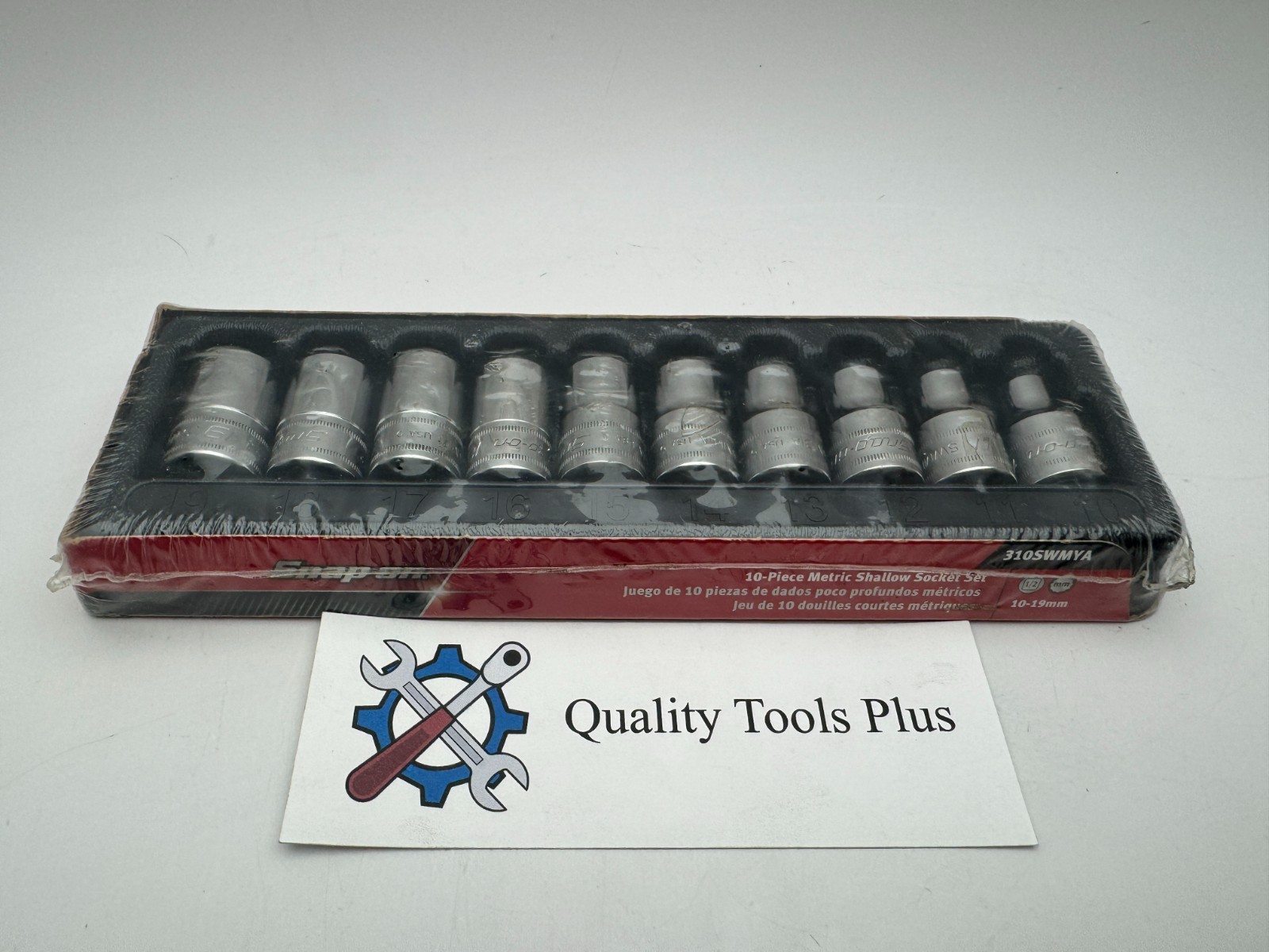 Snap-On NEW 310SWMYA 10-Pc 1/2″ Dr 12-Pt Metric Flank Drive Shallow Socket Set