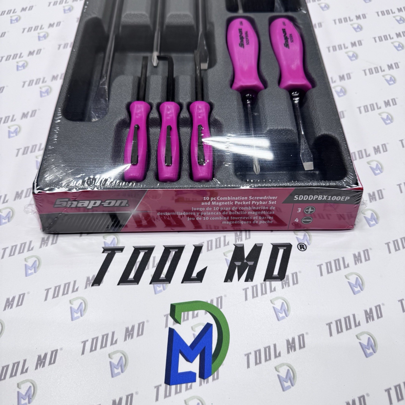 Snap-on Tools ELECTRIC PINK 10pc Screwdriver & Pocket Prybar Set SDDDPBX100EP
