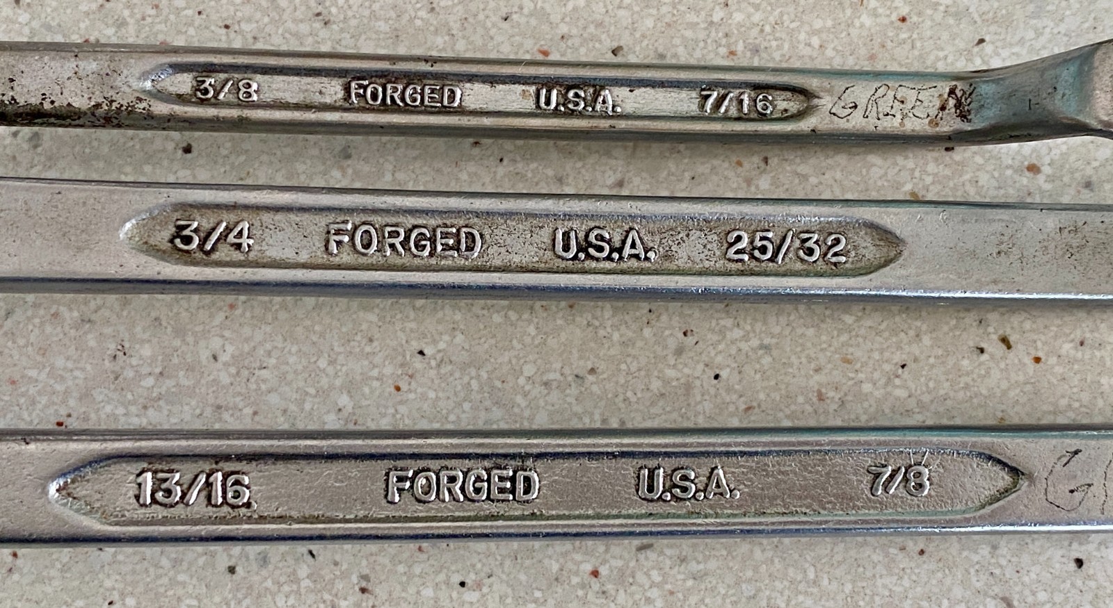 Indestro Offset Box End Wrench Lot 3 Pcs #911 3/8 7/16 #914 3/4 25/32 #915 7/8