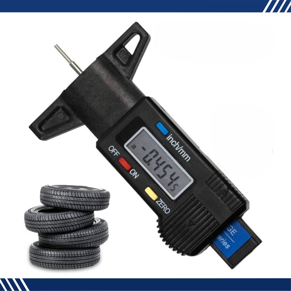 Digital Tyre Depth Gauge Tread Checker LCD Tool For Motorbike Car Van Bike BLACK