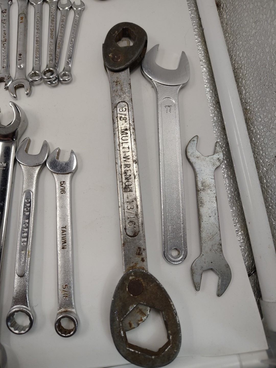 Lot of 68 SAE & Metric Combination Wrenches Craftsman Duralast + Keter Tool Box
