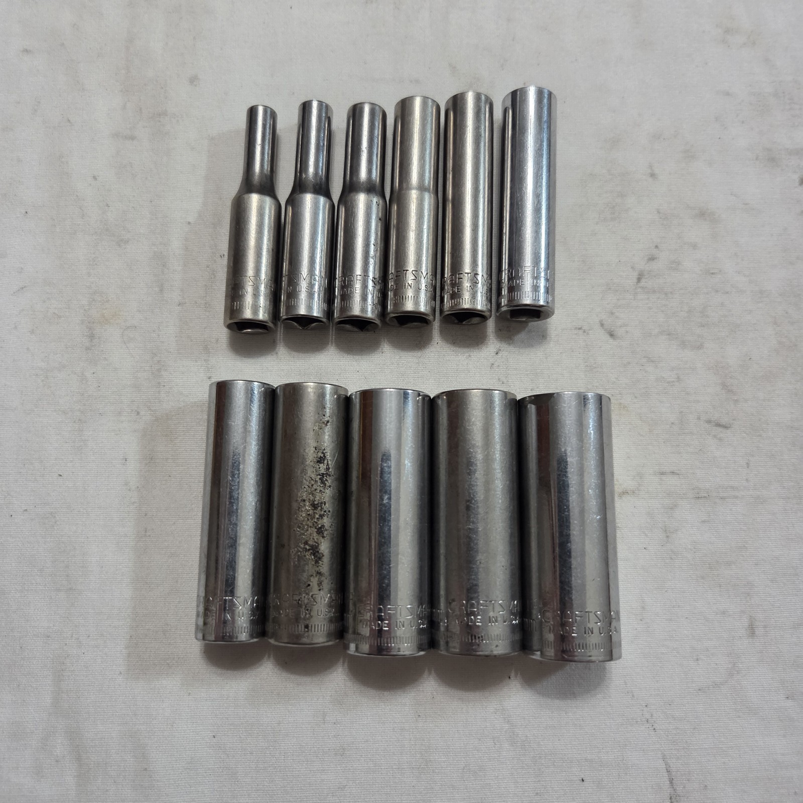 Craftsman 11pc Metric 4mm-14mm 6Pt Deep Socket Set 1/4″ Drive G Series – USA