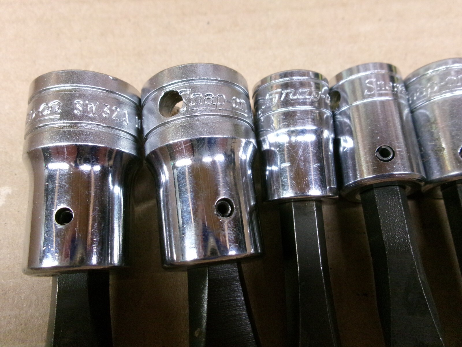 Snap On USA 3/8″ drive 10-Piece Phillips and Flat Tip Socket Set / Lot