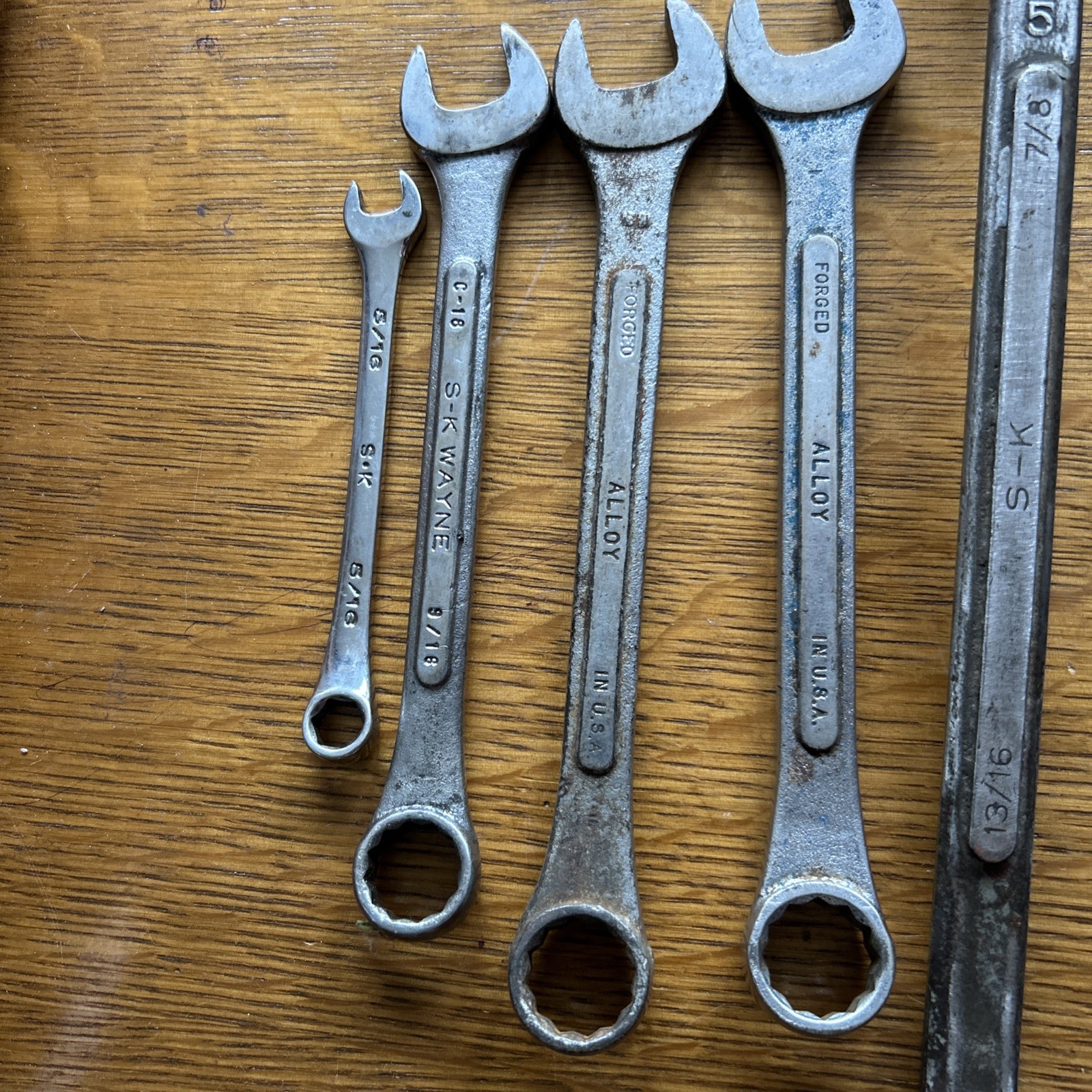 Lot Of 10 Various Sizes , Vintage S-K Wayne & Craftsman Wrenches