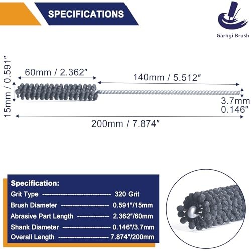 Flex Hone 15mm 320 Grit Cylinder Hone Brush for Engine Deburring Polishing