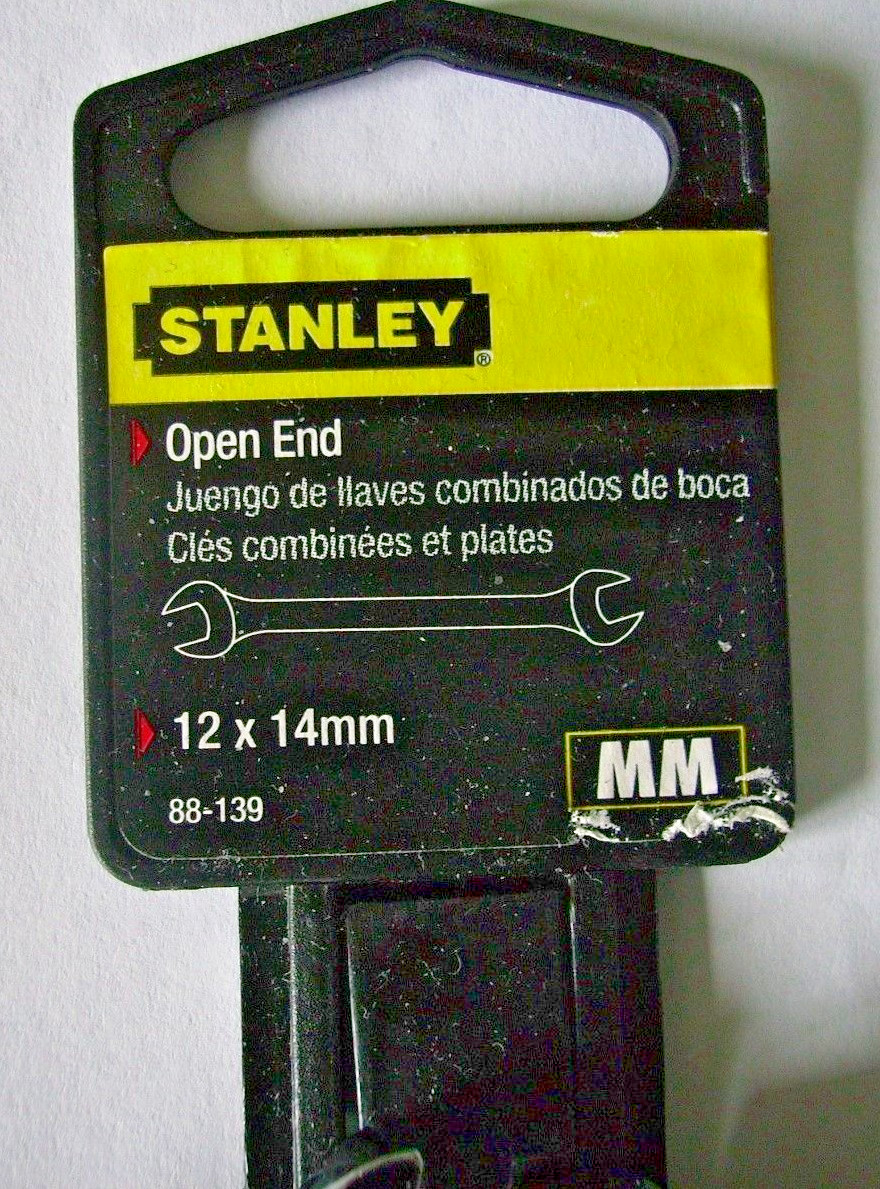 New Stanley 12x14mm Double Open End Wrench