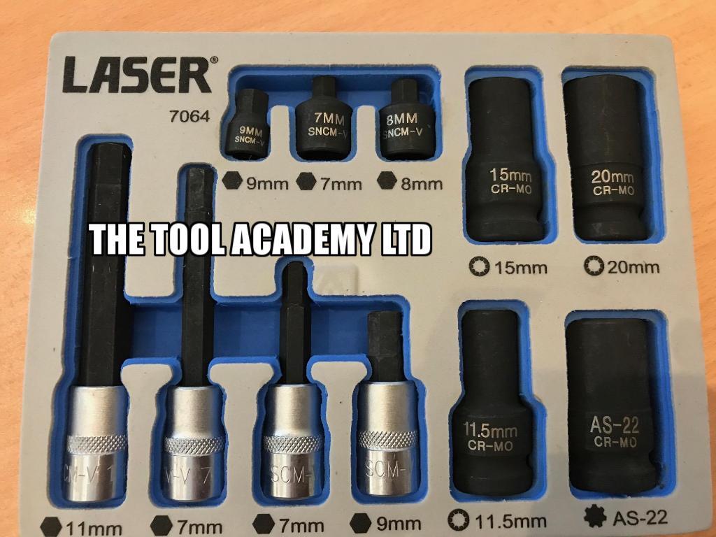 Laser 7064 Brake Caliper Socket Bit Set FOR Porsche Mercedes VW Ford Set