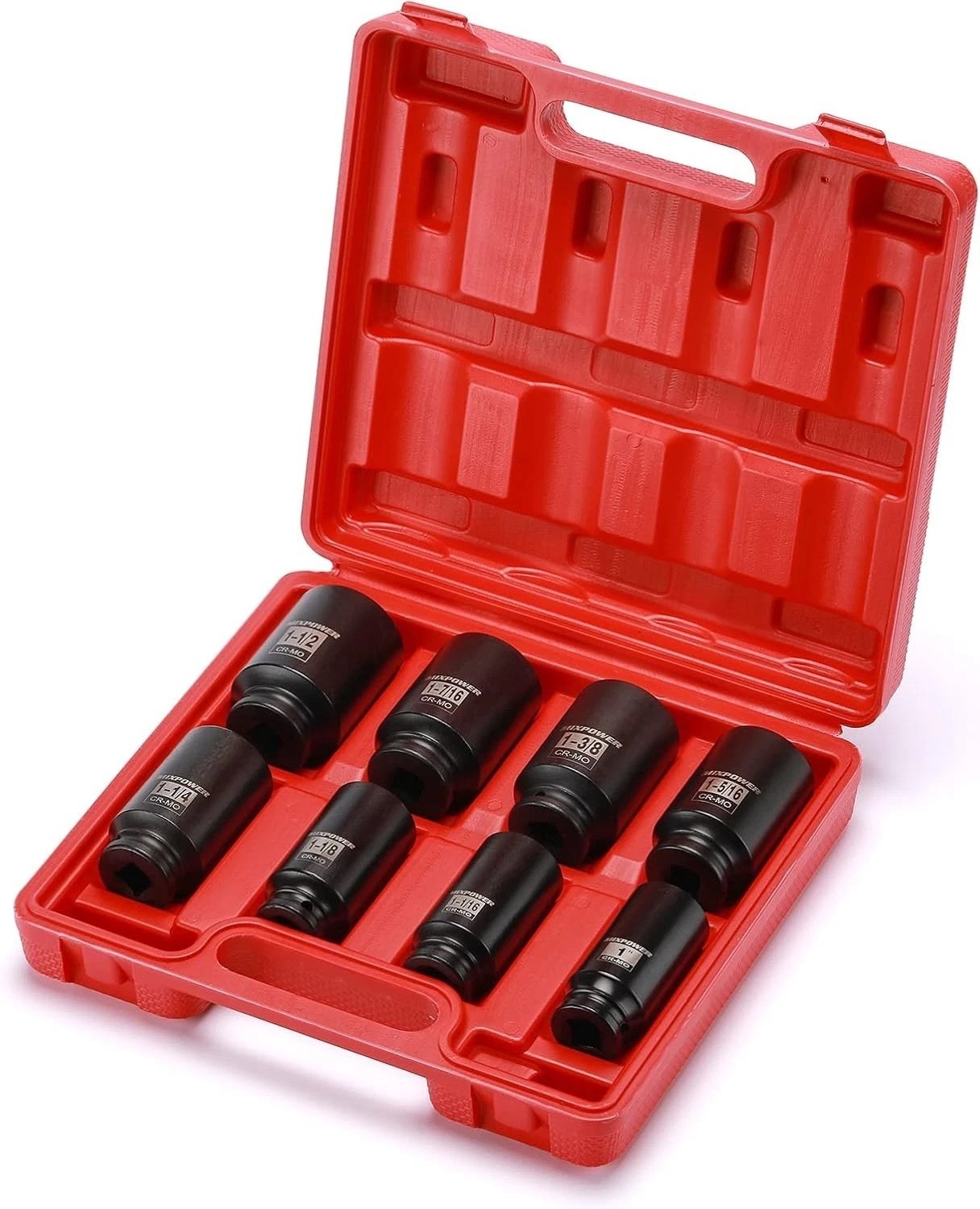 Professional 8-Piece 1/2-Inch Drive Deep Impact Socket Set – 6-Point Design