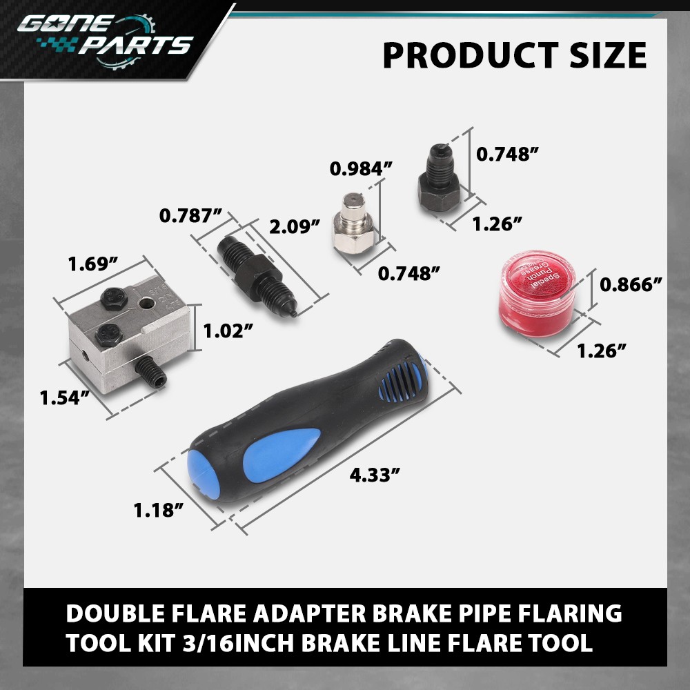 3/16 In. Brake Line Flaring Tool Flare Adapter Brake Pipe Flaring