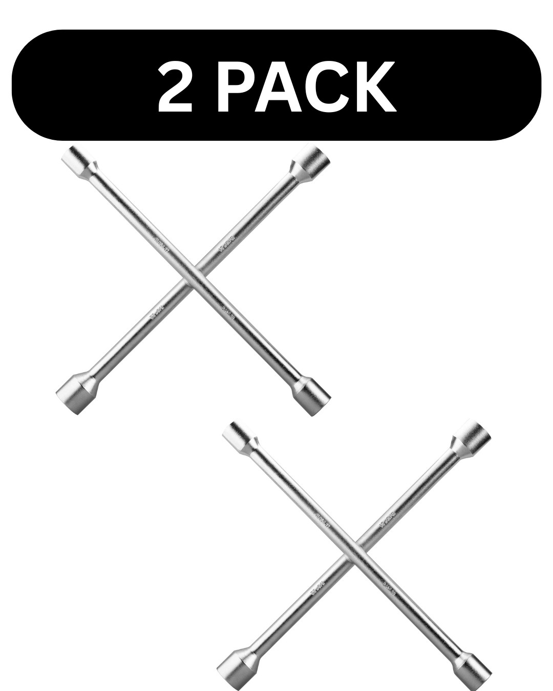 CARTMAN 14 Inch Universal Heavy Duty Lug Wrench 4 Way Tire Iron 2 Pack