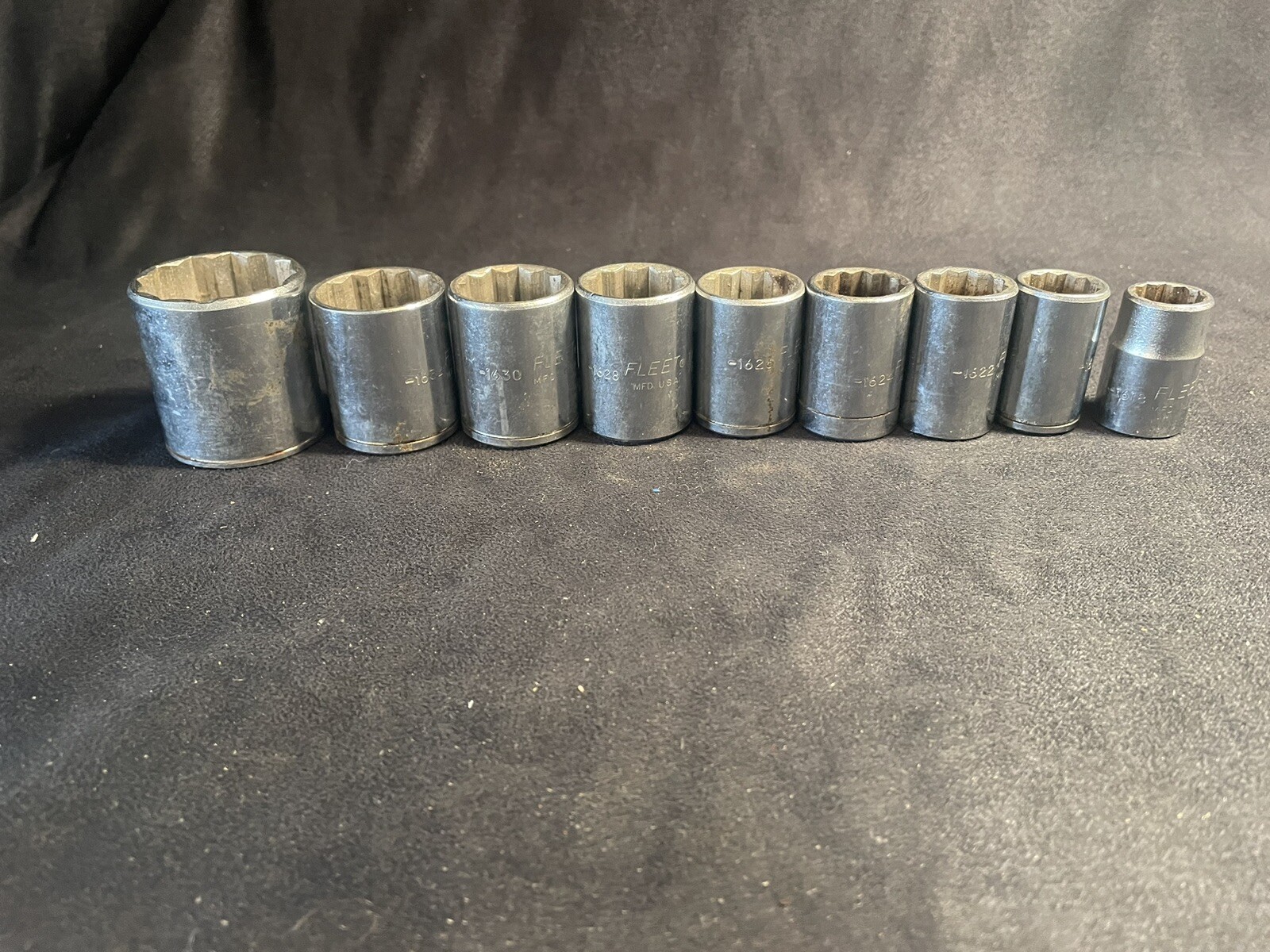 FLEET USA 1/2 dr. 12 pt. 9 pc. Socket Set 9/16 to 1-1/4”