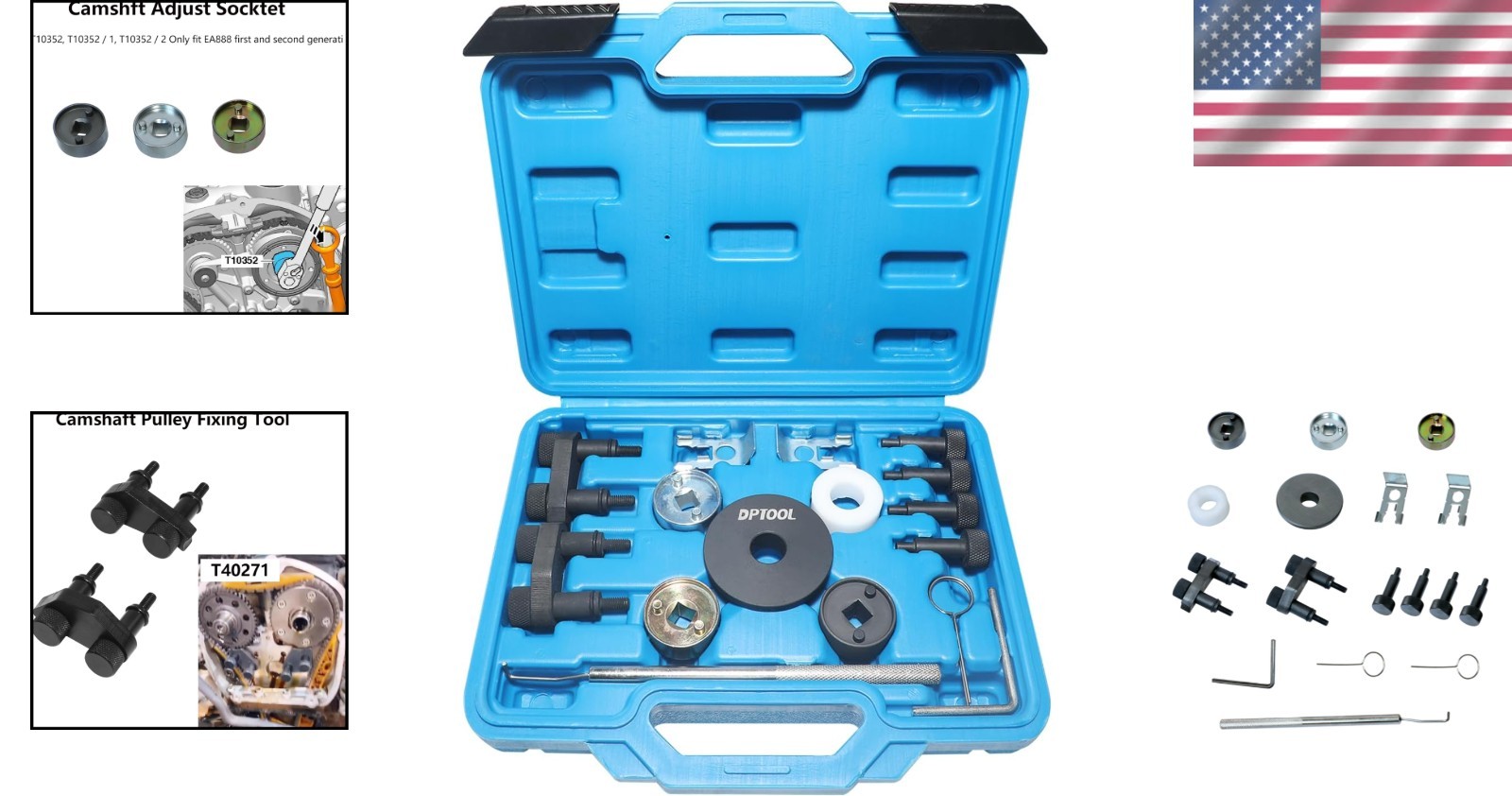 High-Quality Engine Alignment Tool Kit – 17 Pieces for Audi VW Skoda Vehicles