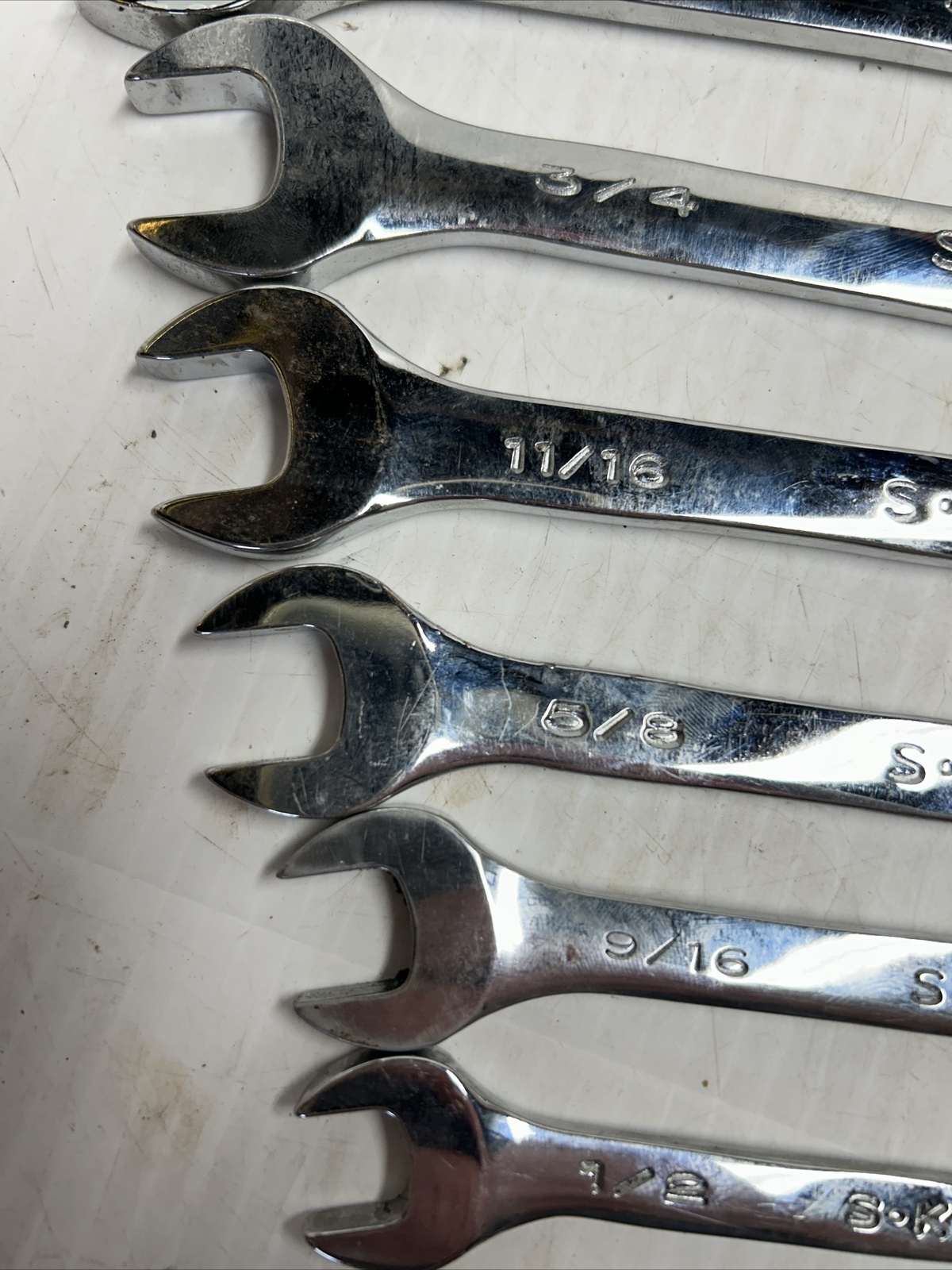 S-K Combination SAE Wrench Set 1″ 15/16 7/8 13/16 3/4 11/16 5/8 9/16 1/2 5/16