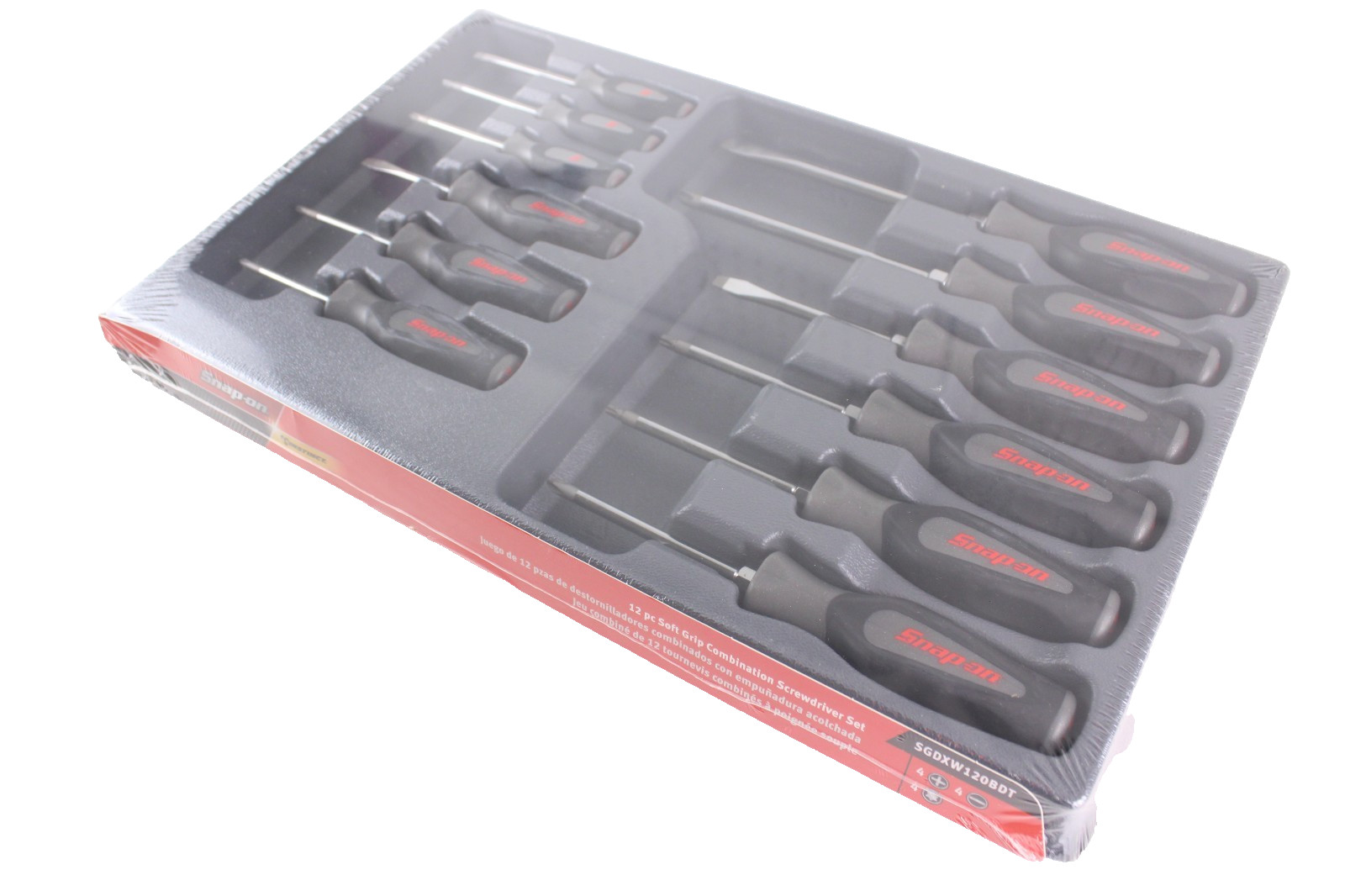 New Snap-on SGDXW120BDT 12pc Soft Grip Combination Screwdriver set Dark Sealed