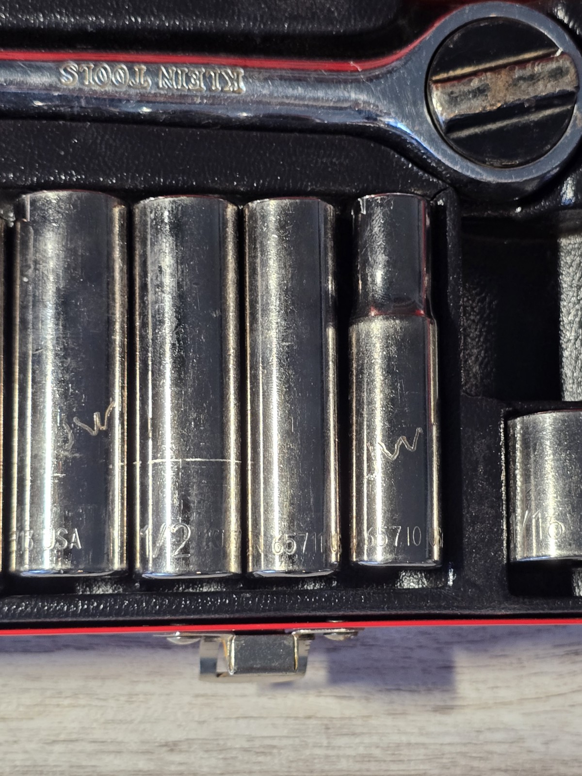 Klein Tools Vintage 3/8” Socket Set Ratchet 65720 16pc Tool Set With Case USA