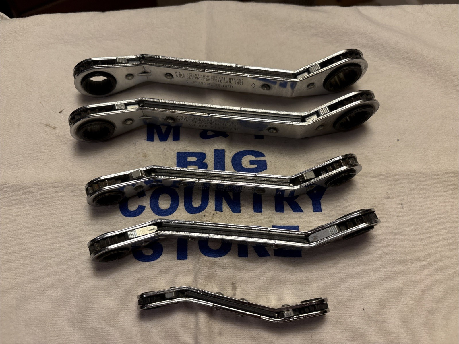 Blue-Point 5pc 12pt Metric 25° Offset Ratcheting Box Wrench Set RBYAM605