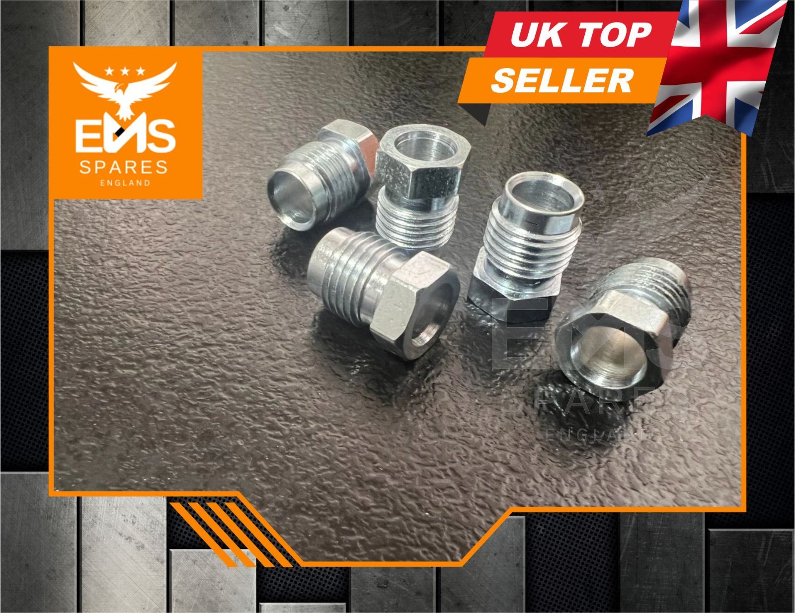 Brake Pipe Male Union Fittings 1/2″ x 20 UNF for 5/16″ Pipe Thread Steel – 5x