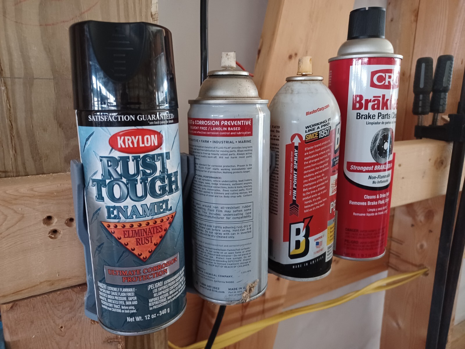 (6x) Spray Can Rack, (Magnetic) Holder Wall Mount for aerosol, paint, cleaners