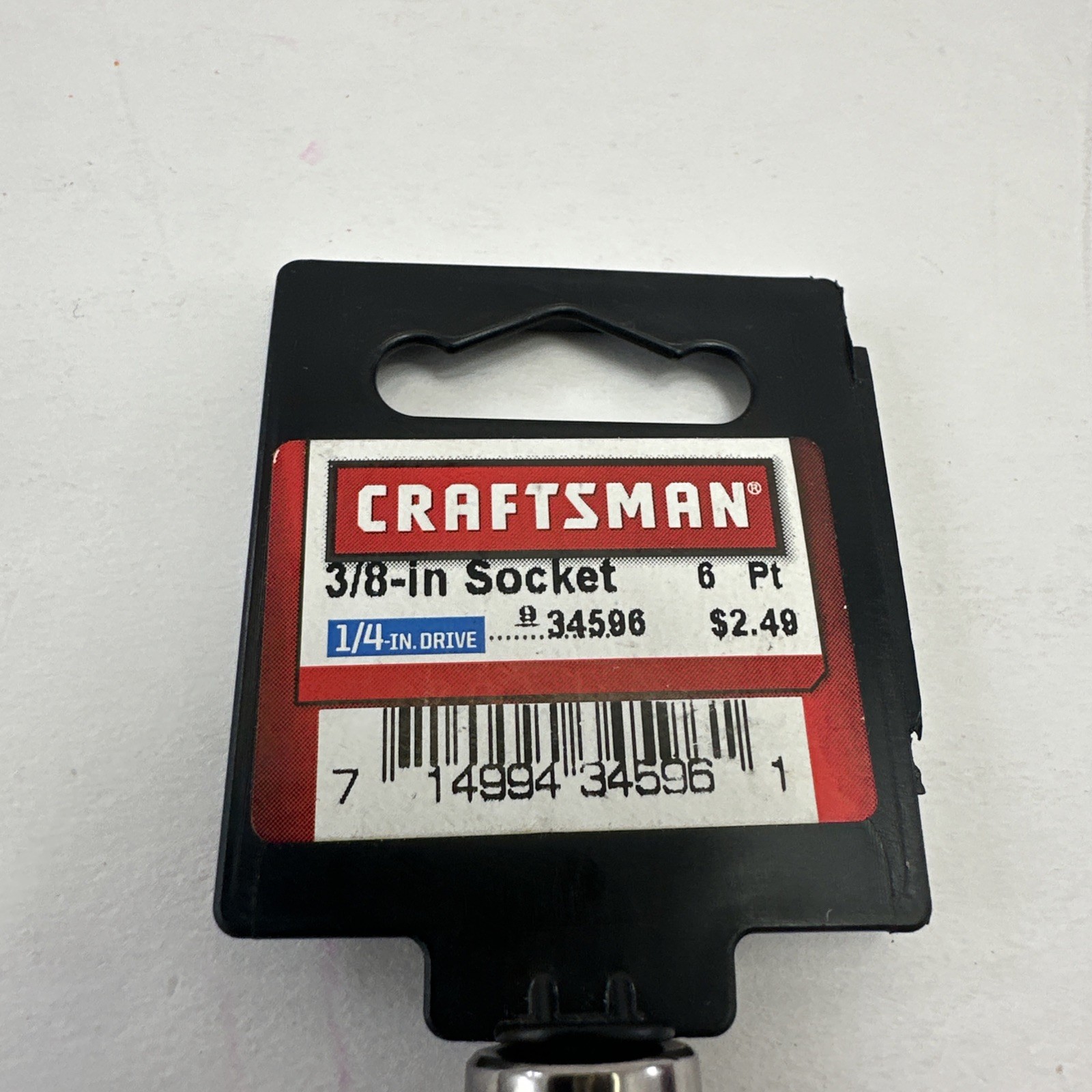 Craftsman 3/8” Socket 1/4” Drive 6 Pt. #34596 SAE New NOS Made In USA