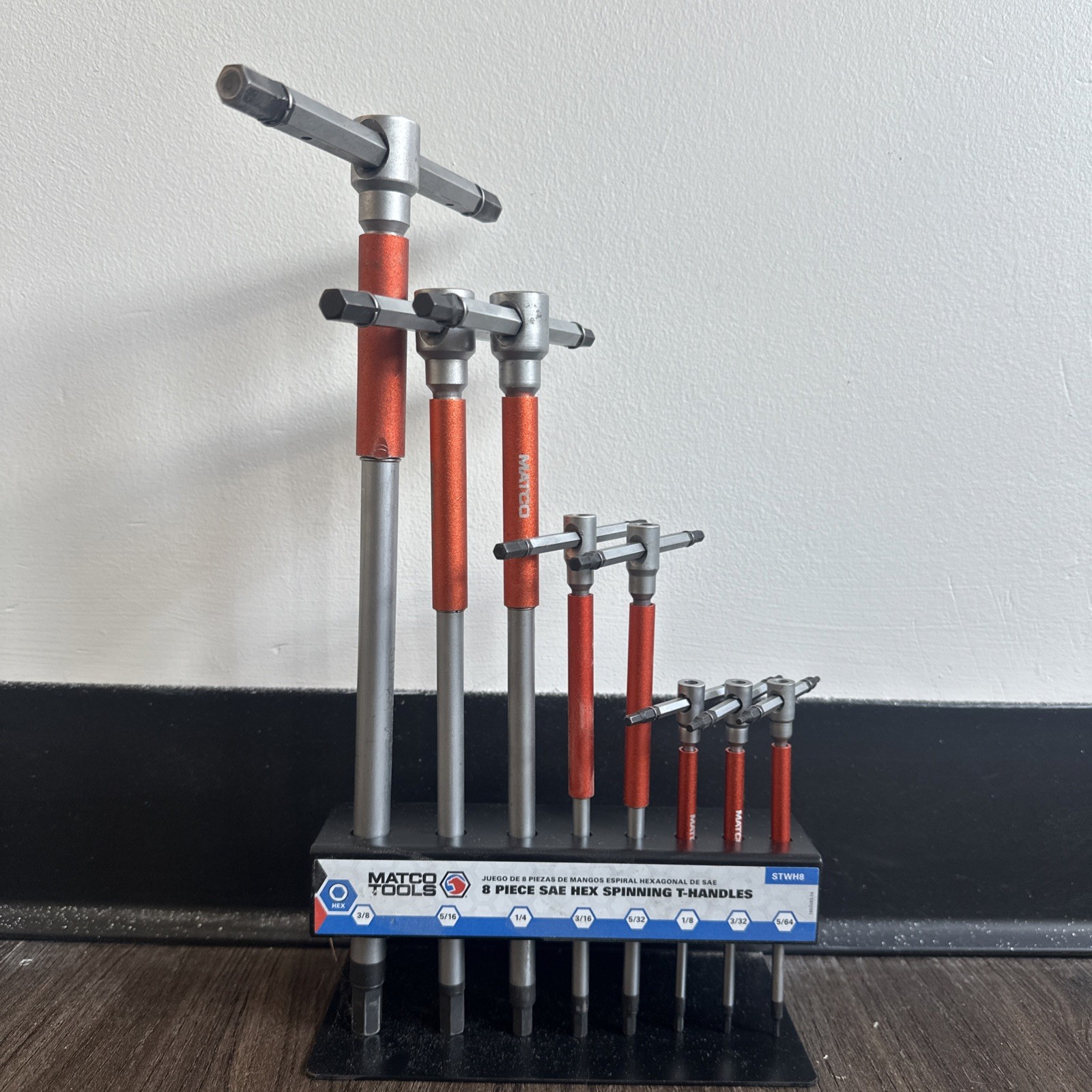 Matco Tools STWH8 – 8 Piece SAE Hex Spinning T Handle Set 5/64-3/8