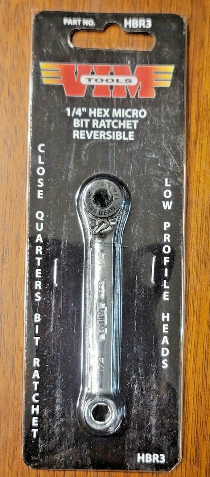VIM 1/4″ Hex Low Profile Reversible Micro Ratchet Bit Tool #HBR3