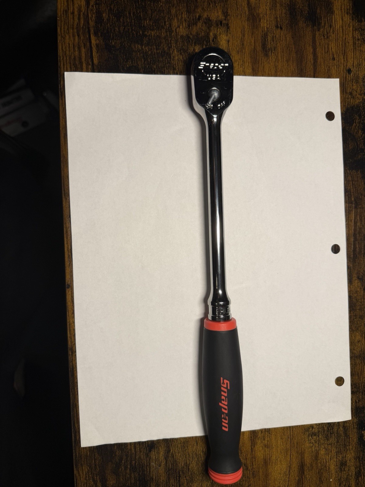 Snap-on Tools USA NEW 3/8″ Drive RED Soft Grip LONG Fixed Head Ratchet FHL80