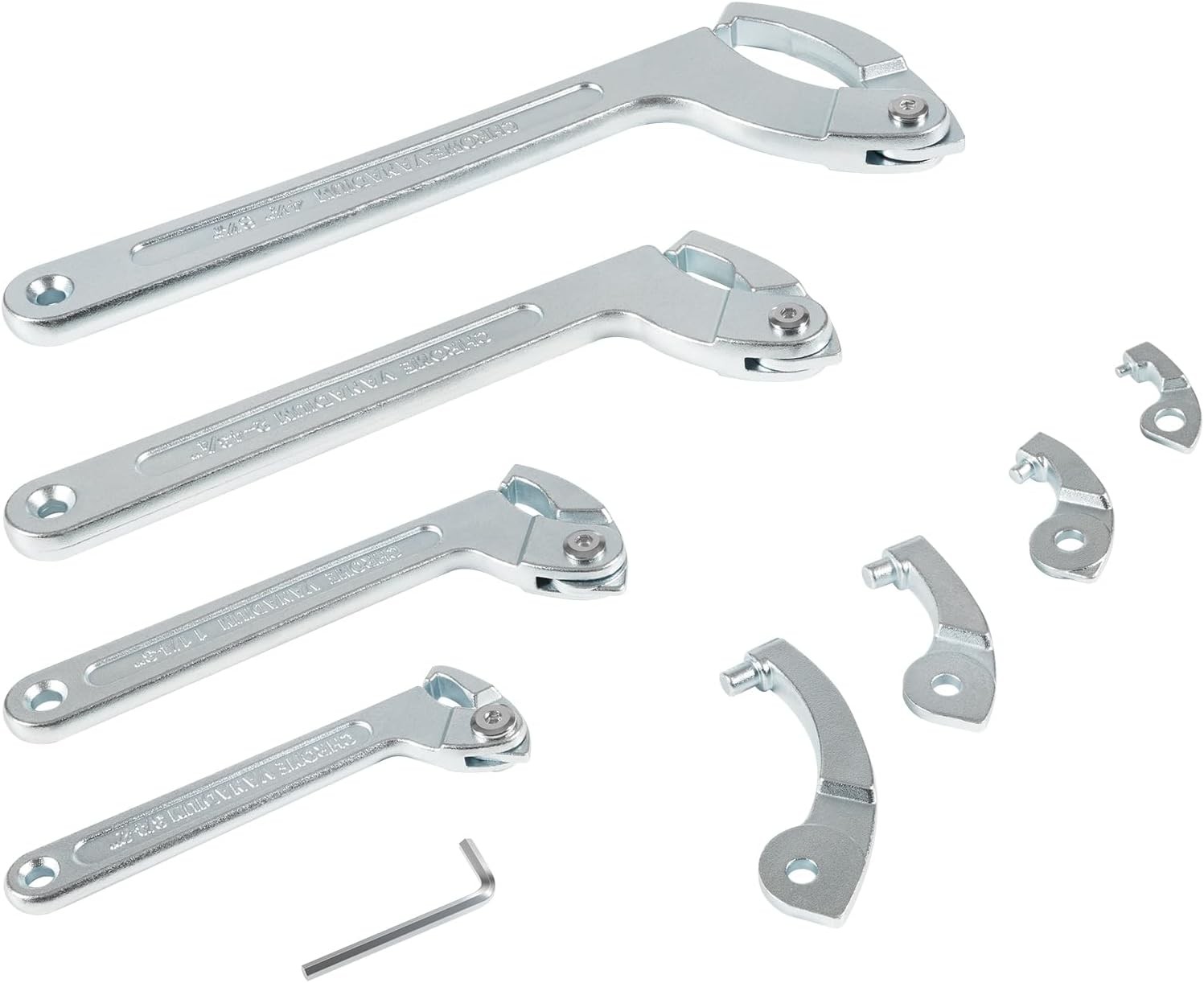 8 Pack Adjustable Hook C Pin Spanner Wrench Tool Set Nut Wrench 3/4″ to 6-1/10″