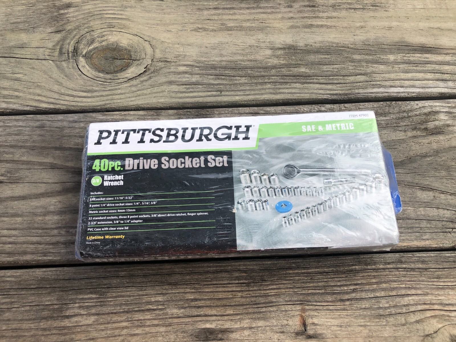 Pittsburgh 40 Piece Drive Socket Set 3/8 in. 1/4 in. Drive SAE and Metric
