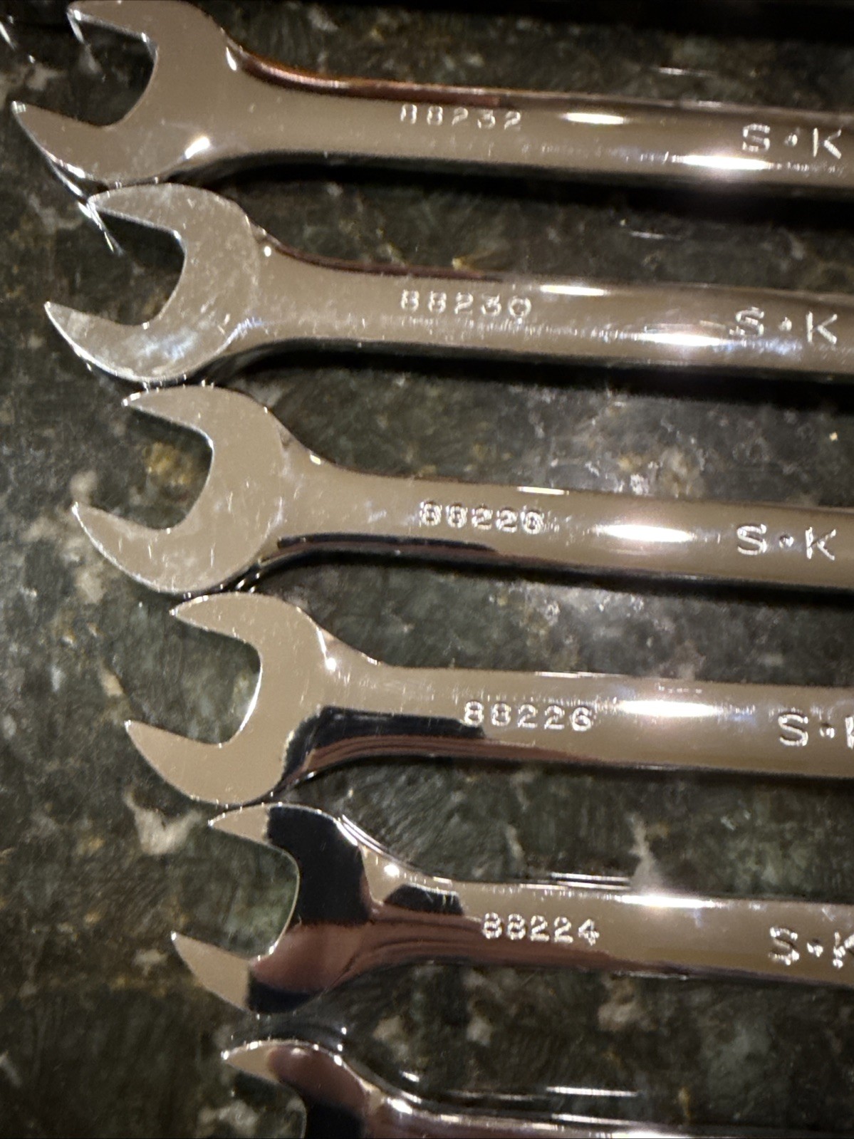 S-K 86014 Professional Tools 16-Piece Superkrome SAE Fractional Wrench Set USA