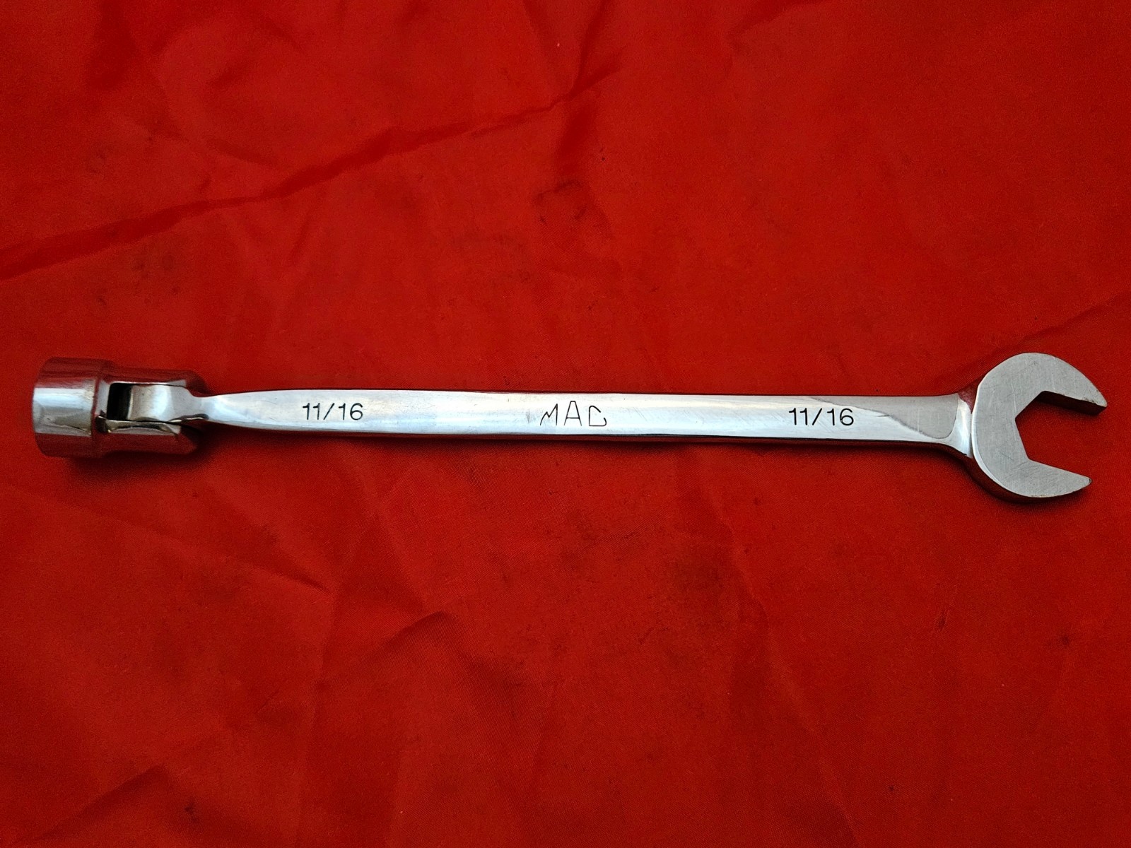 MAC CLF22R 11/16″ 12 Point Flex Head Combination Wrench Open Box End USA S1