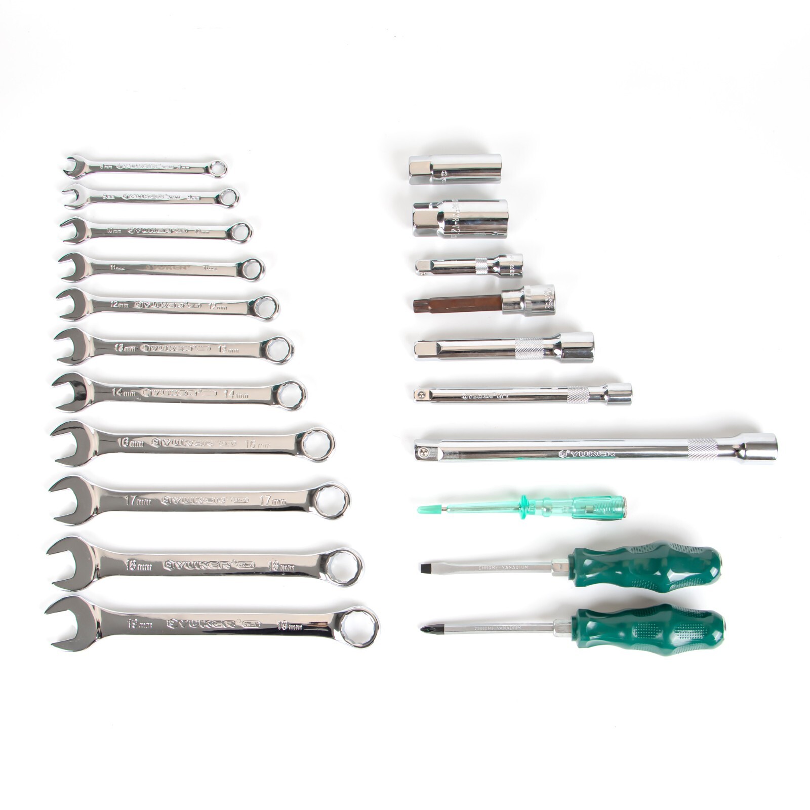 121-Piece Socket Set,1/2»+3/8»+1/4» Drive ,Metric,4-32mm,CR-V,LifeTime