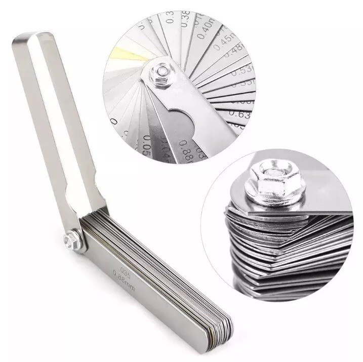 32 Blade Feeler Gauge Set Gap Clearance Thickness Measure Spacer Spark Plug Gage