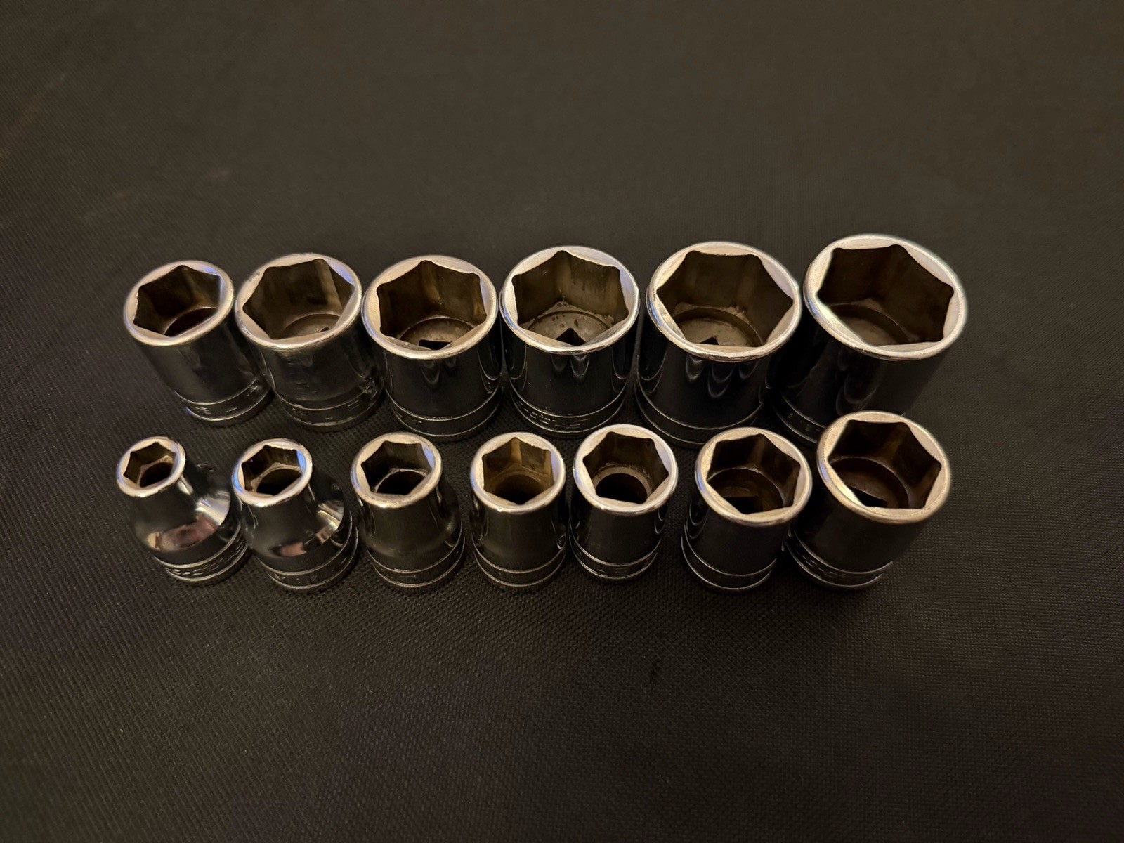 Snap On 13 Piece 1/2 Chrome Socket Set 3/8 – 1 1/8 – TW121A – TW136