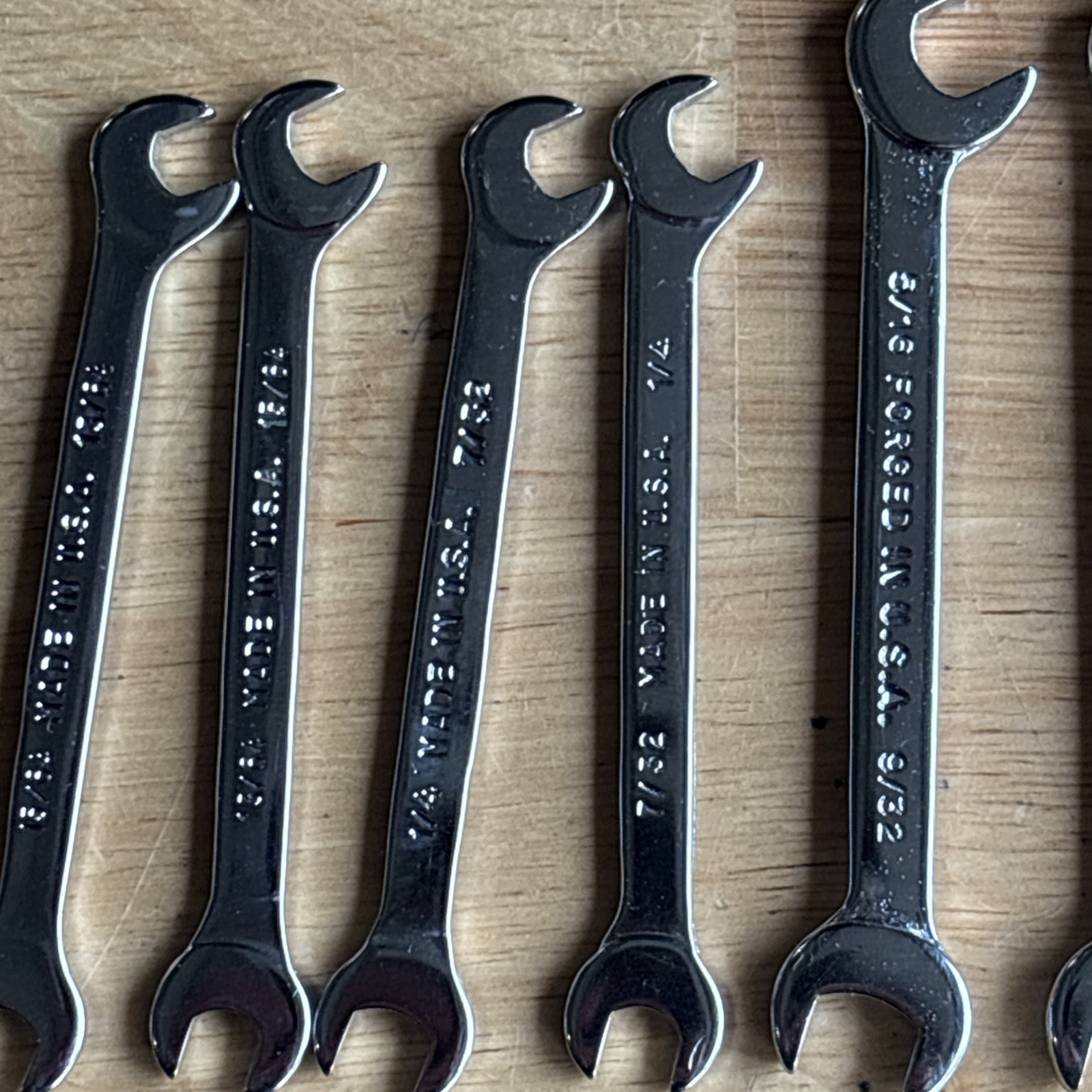 Indestro Super SAE 4 Way Angle Open End Ignition Wrench Set No. 888 Vtg USA READ