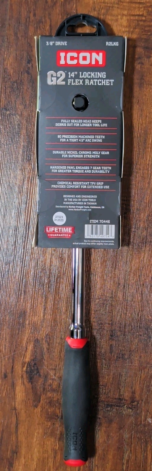 ICON 3/8″ Drive G2 14″ Locking Flex Ratchet (R2LKG) (70446)