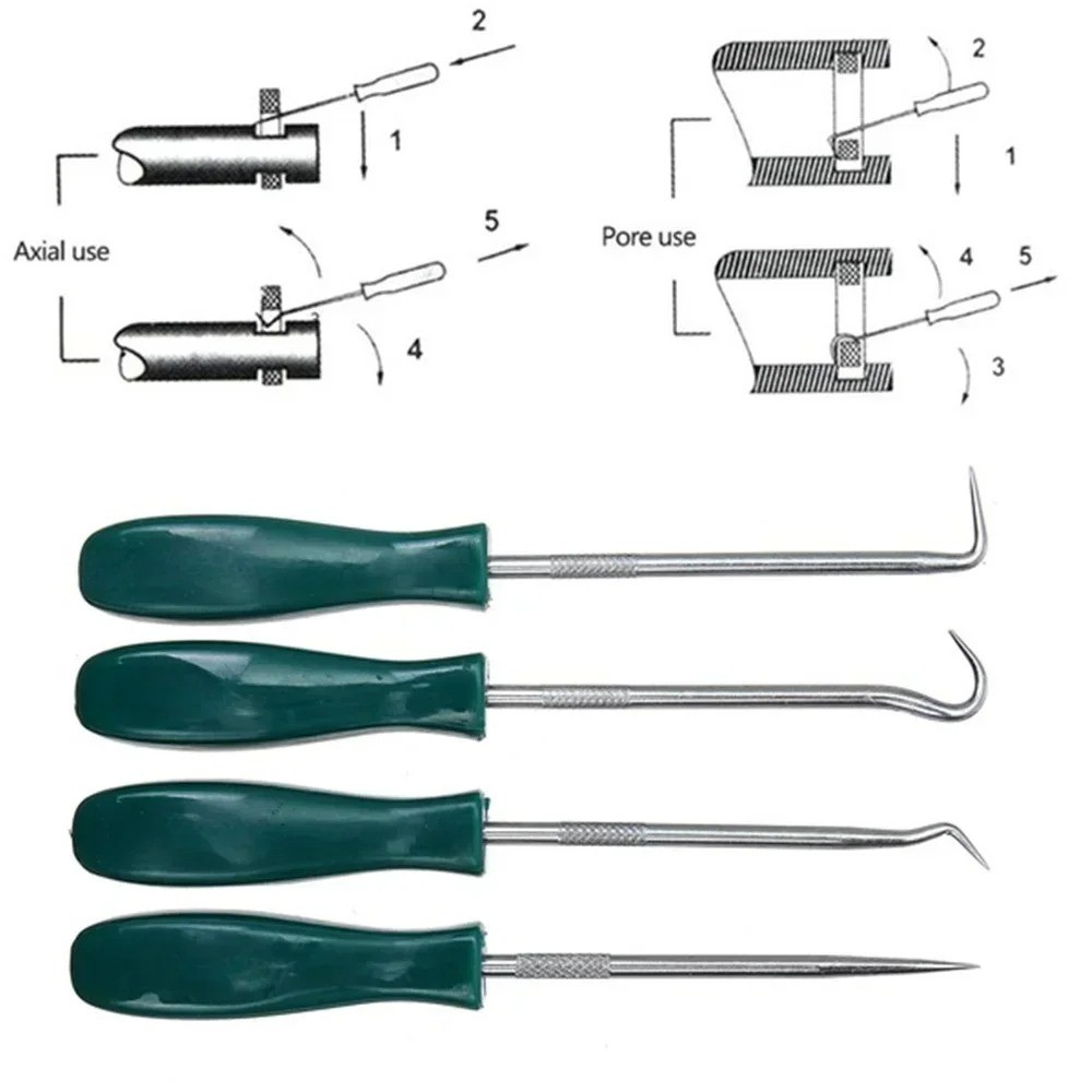 4PCS Oil Seal Pick Hook Set Screwdrivers Mechanics Garage Auto Repair Tools