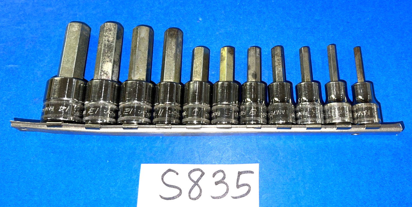 SNAP-ON TOOLS 11 PIECE 3/8 DRIVE METRIC HEX BIT SOCKET DRIVER SET 4MM TO 14MM