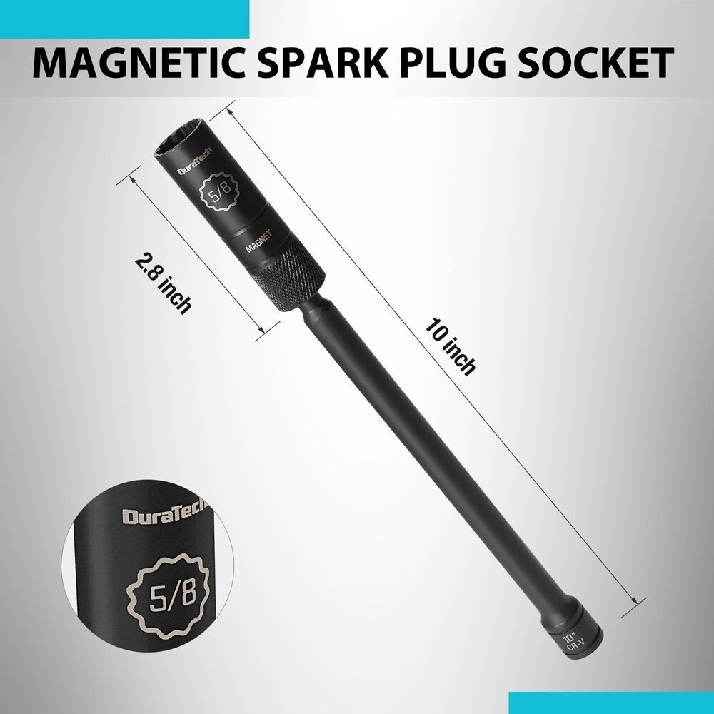 DURATECH 5/8″ Swivel Magnetic Spark Plug Sockets 1MM Thin Walls 3/8″ Drive x 10″