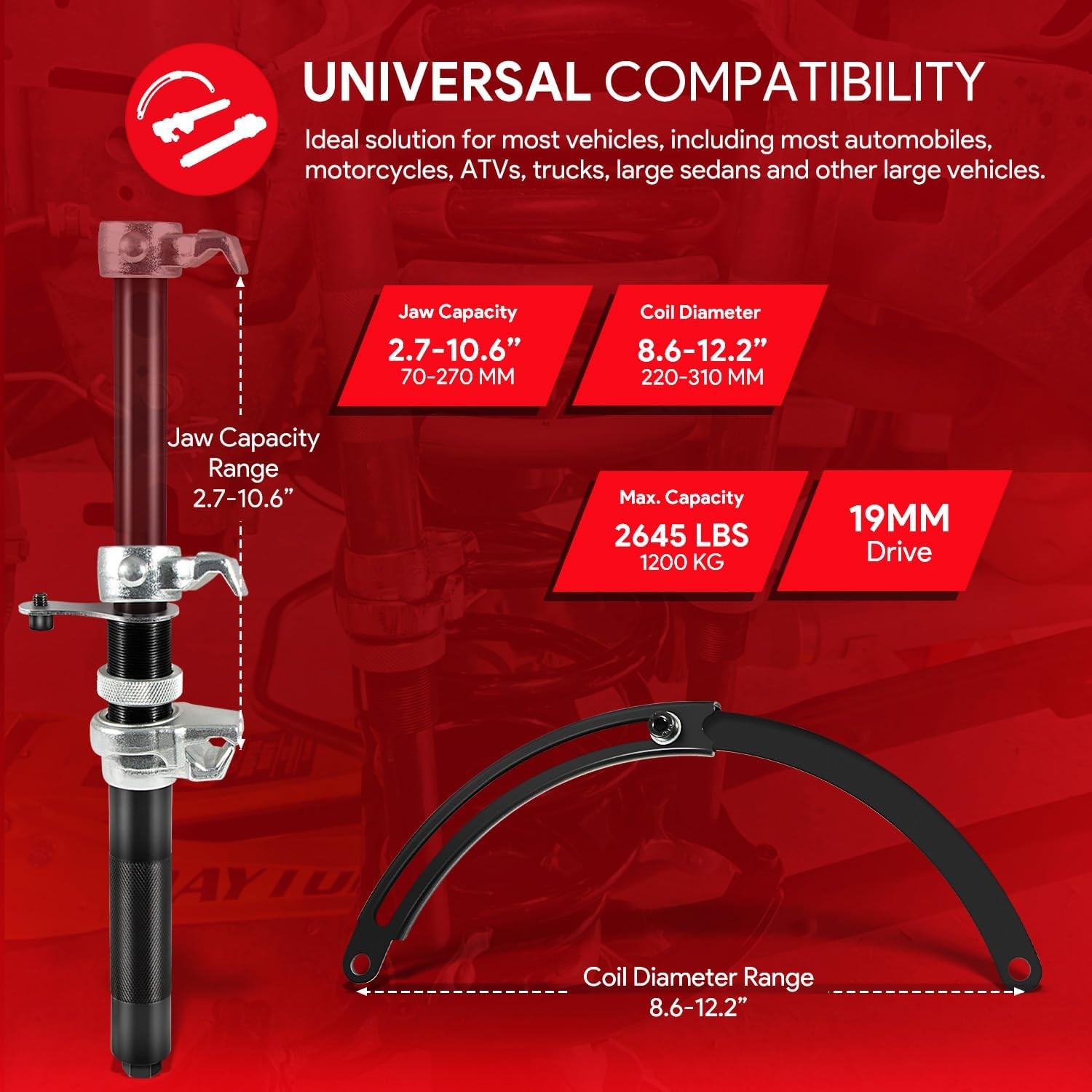Coil Spring Compressor Tool Automotive Macpherson Strut Spring Shock Absorber