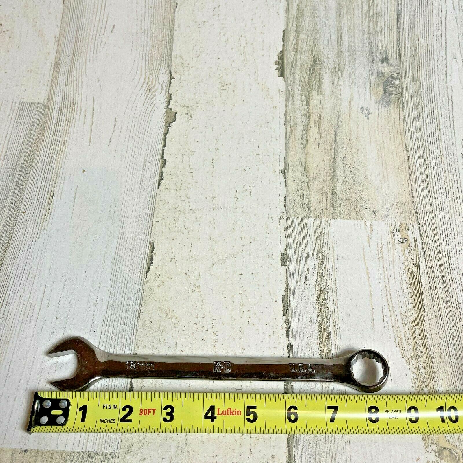 KD TOOLS Metric Combination Wrench 18 mm (12 Point) Made in USA 63518 K-D
