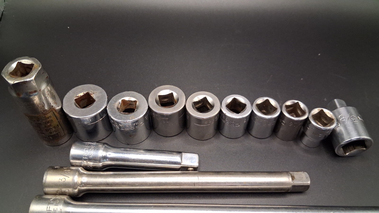 Craftsman Standard Metric Sockets Extensions 6 Point 12 point Vintage Made In US