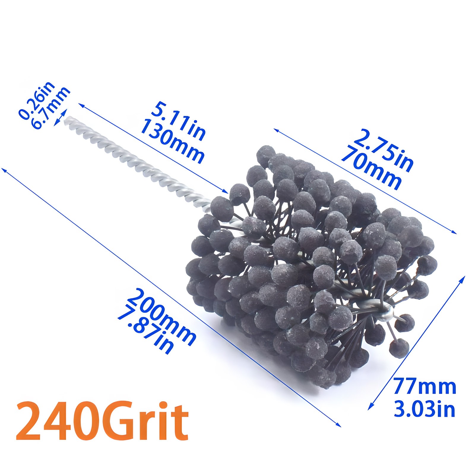 3″ Engine Cylinder Hone 240 Grit Flexible Bore Brush Ball for 73mm-78mm