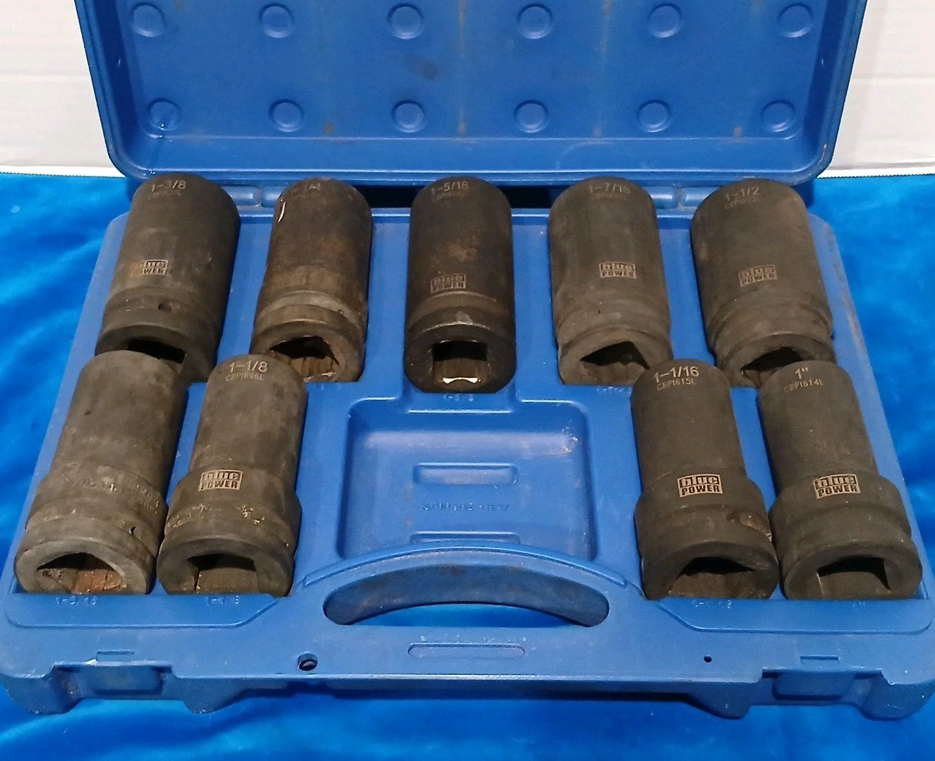 Cornwell bluePOWER 9pc 3/4 Drive Deep Impact Socket Set 6 Point SAE CBPI59LST