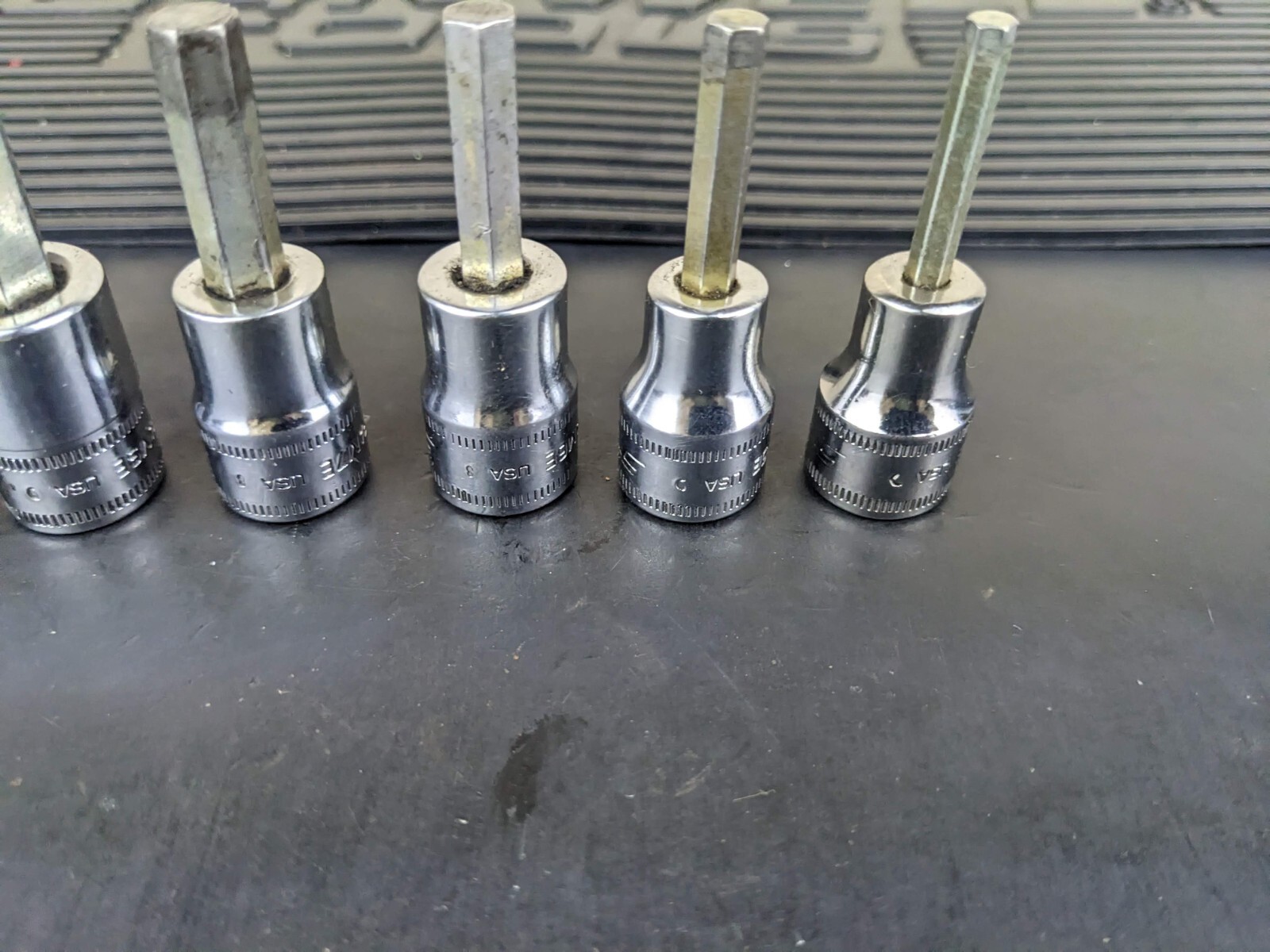 #ba751 Snap On 3/8″ Drive Metric Hex Bit Socket Set – 4-7, 9, 10mm 207EFAMY